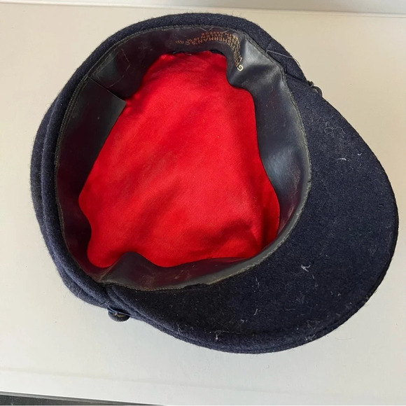 Vintage Golden Gate Hat Company Blue Fitted Mens Wool Greek Fisherman's Cap Size - Picture 8 of 13